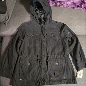 Womens Levi Canvas Utility Jacket - XXL - Black - NWT